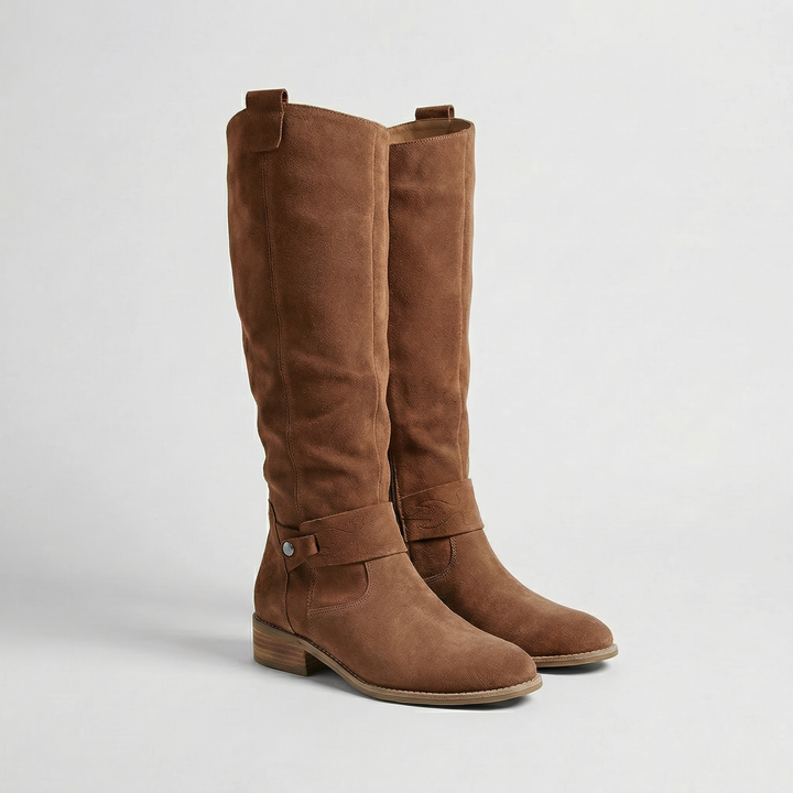 Yvette | Knee-High Boots with Low Block Heel