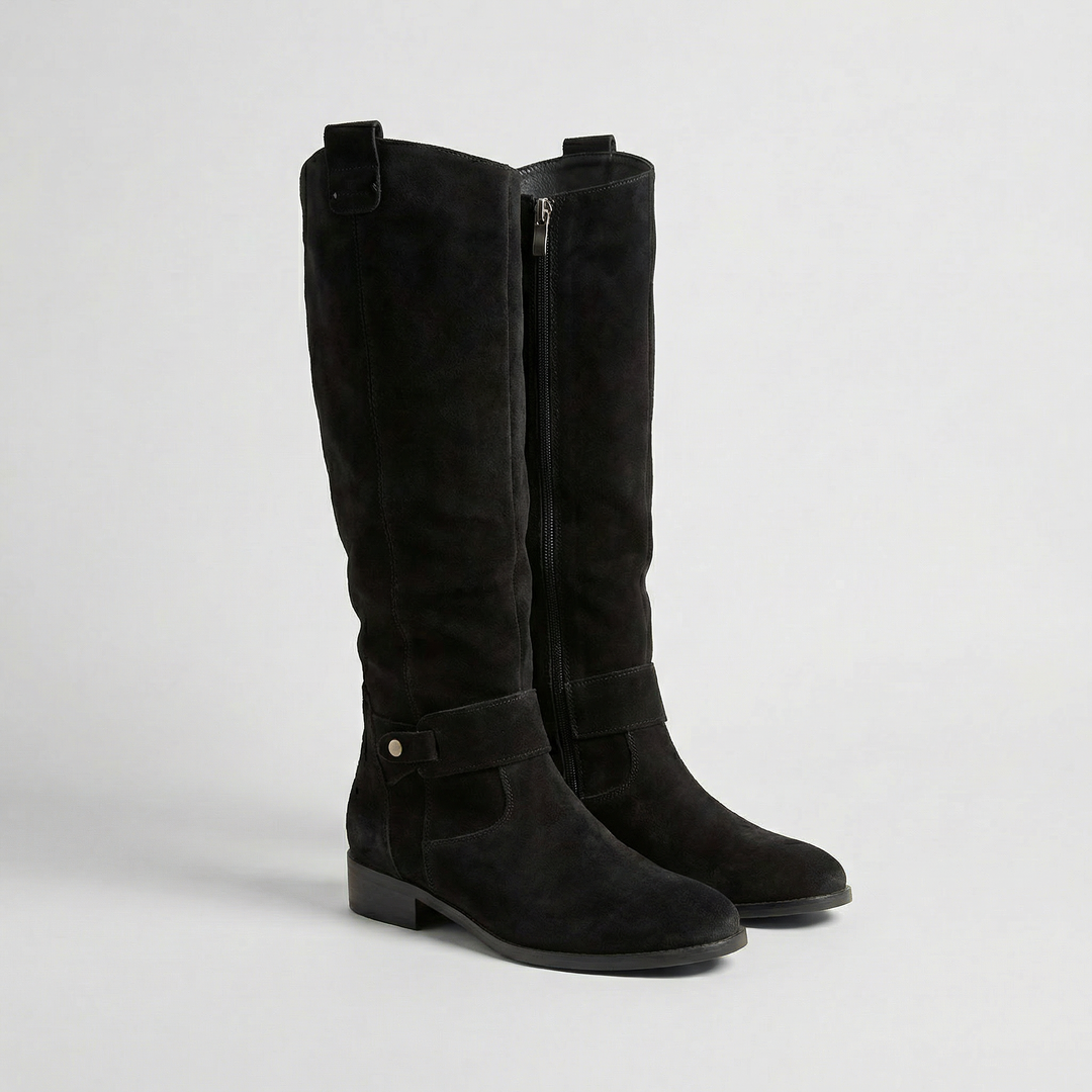 Yvette | Knee-High Boots with Low Block Heel