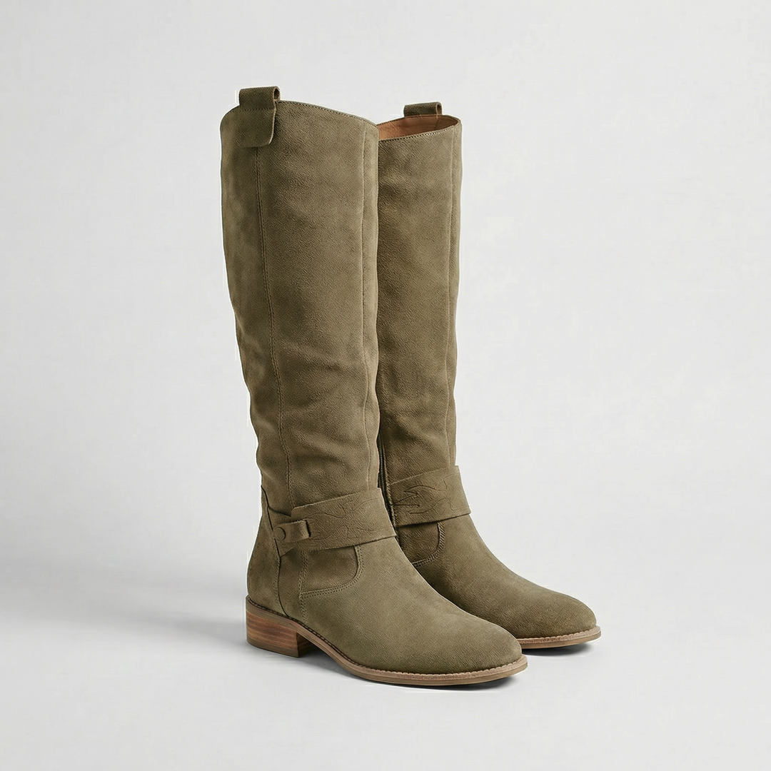 Yvette | Knee-High Boots with Low Block Heel