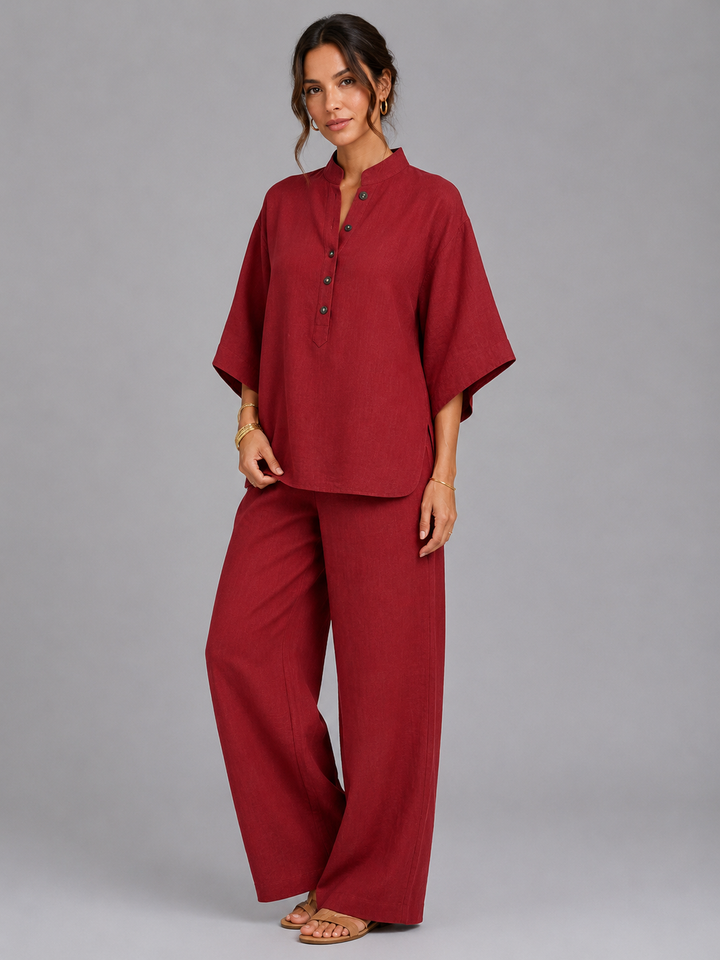 Sixtine | Two-Piece Set with Relaxed Top and Wide-Leg Trouser Fit
