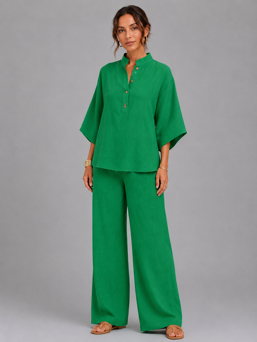 Sixtine | Two-Piece Set with Relaxed Top and Wide-Leg Trouser Fit