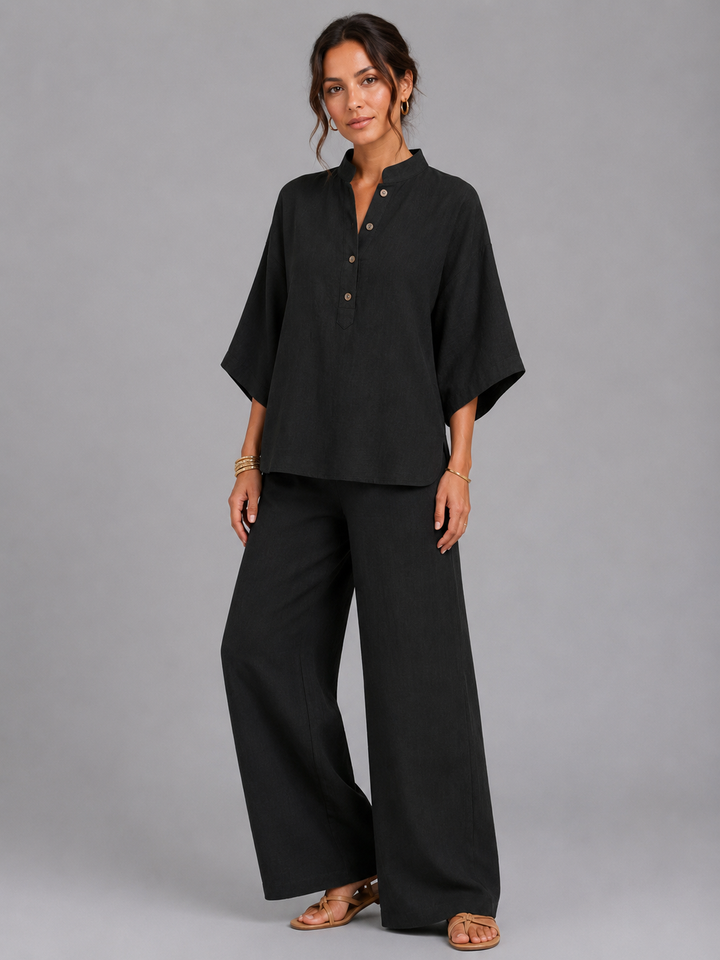 Sixtine | Two-Piece Set with Relaxed Top and Wide-Leg Trouser Fit