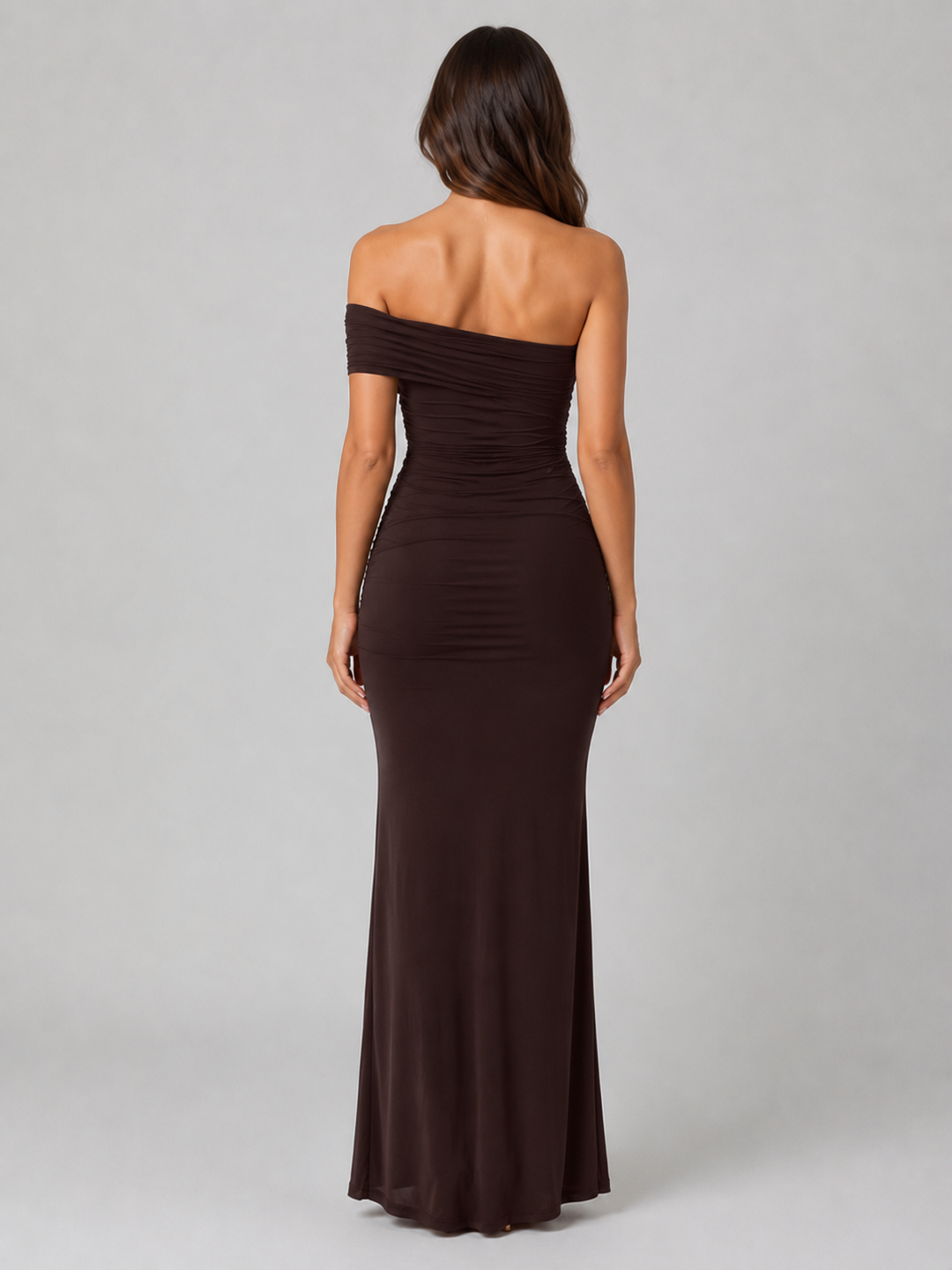 Paloma | Ruched Dress with Asymmetric Maxi Fit