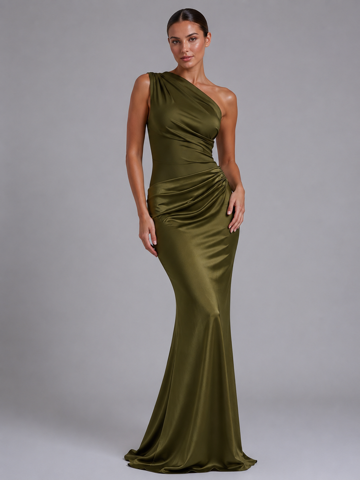 Hermione | One-Shoulder Maxi Dress with Draped Waist