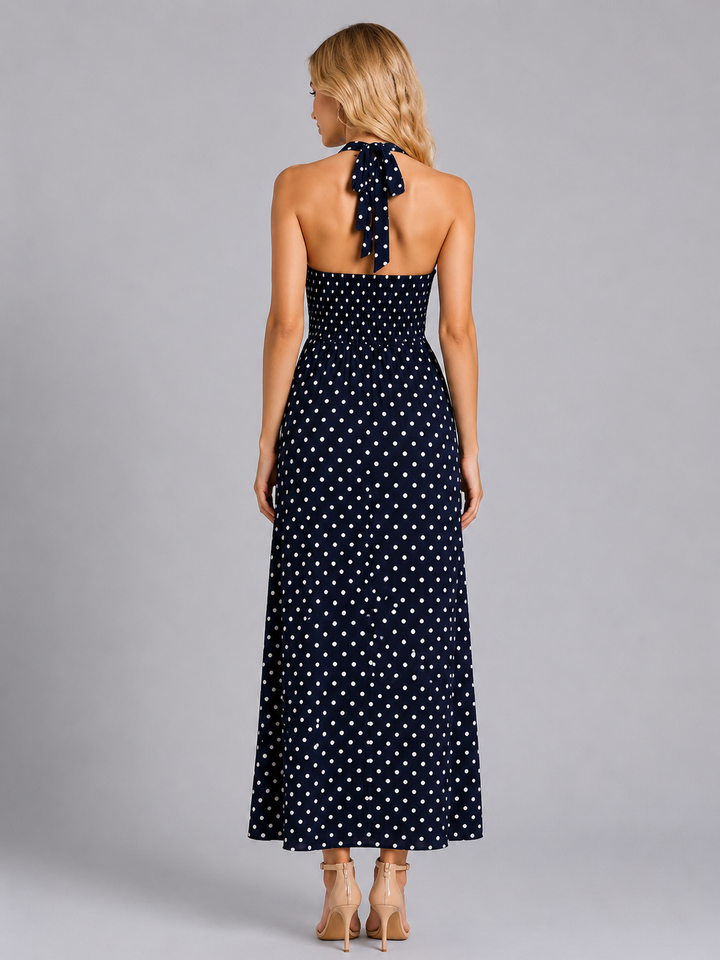 Francesca | Polka Dot Dress with Halter Neckline