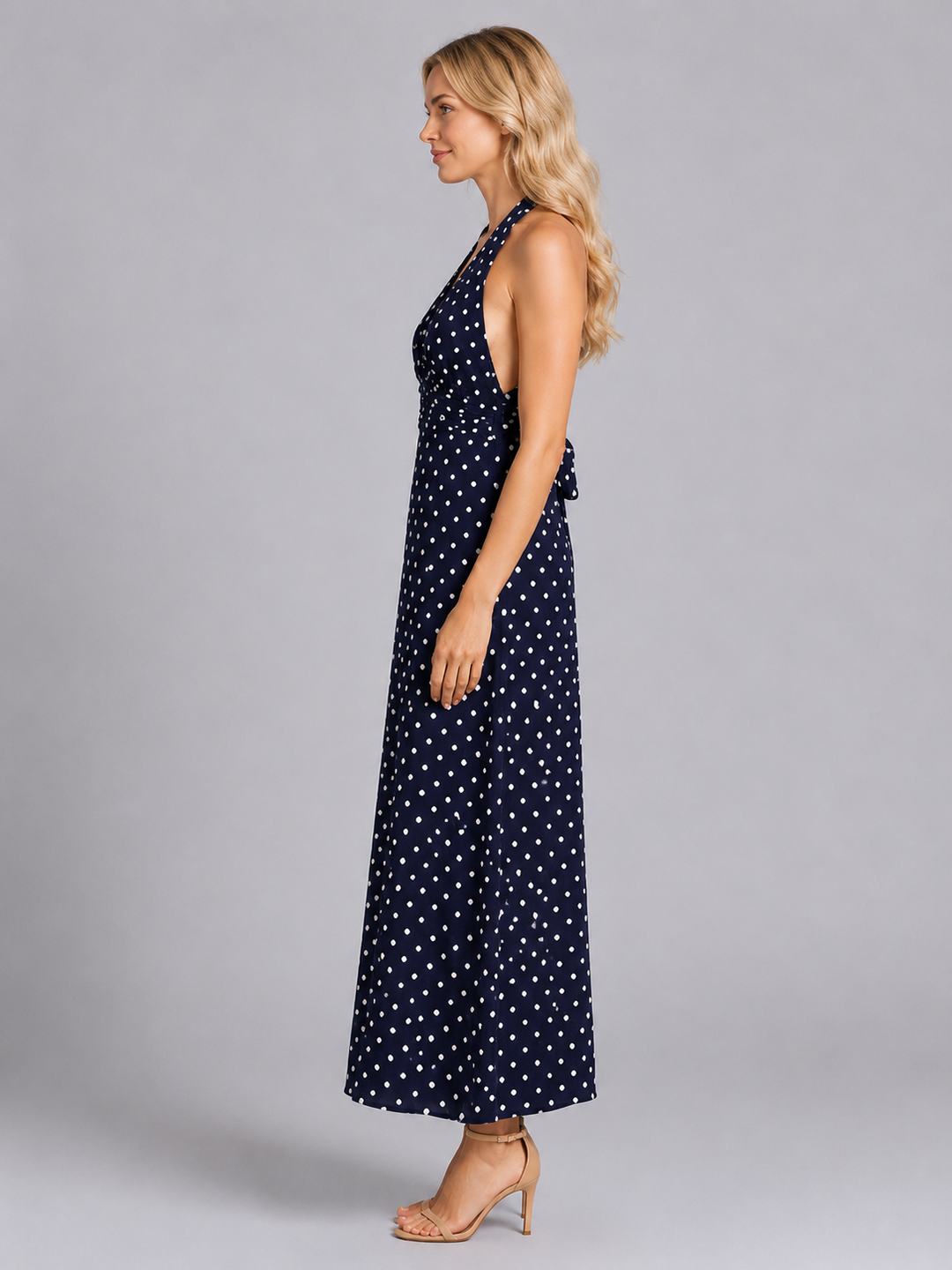 Francesca | Polka Dot Dress with Halter Neckline