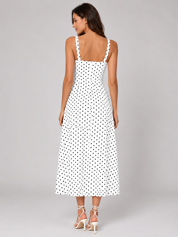 Georgina | Midi Dress with Polka Dot Print