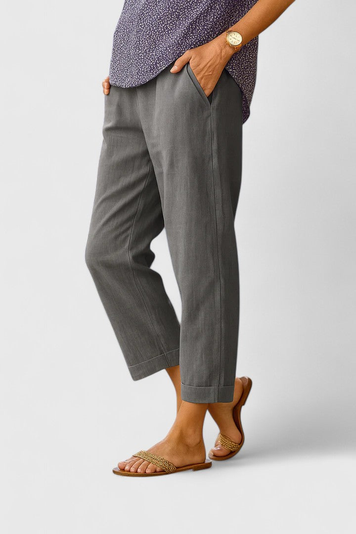 Lavinia | Relaxed Pants with Cropped Cuff
