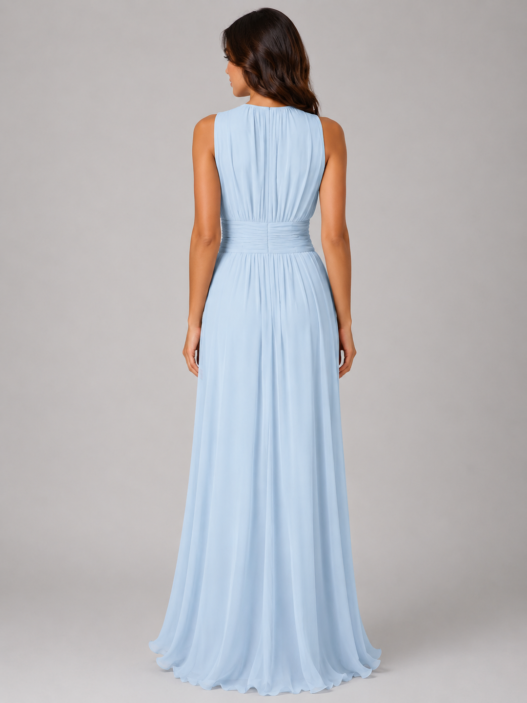 Thomasin | Gathered Maxi Dress with High Neckline