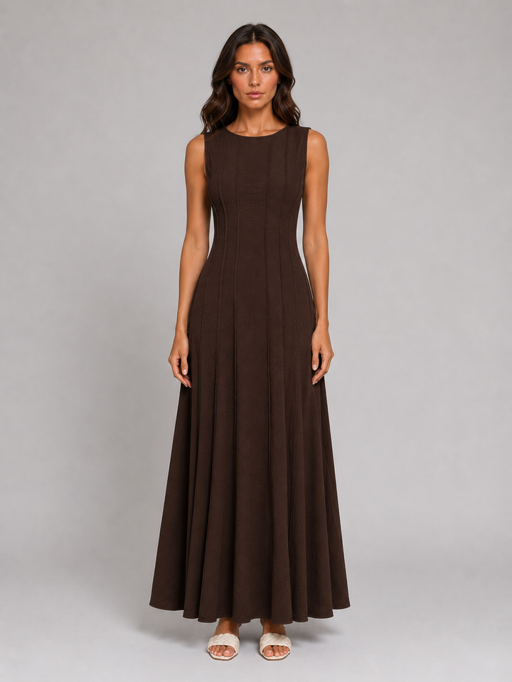 Verity | Ruched Sleeveless Dress with A-Line Fit
