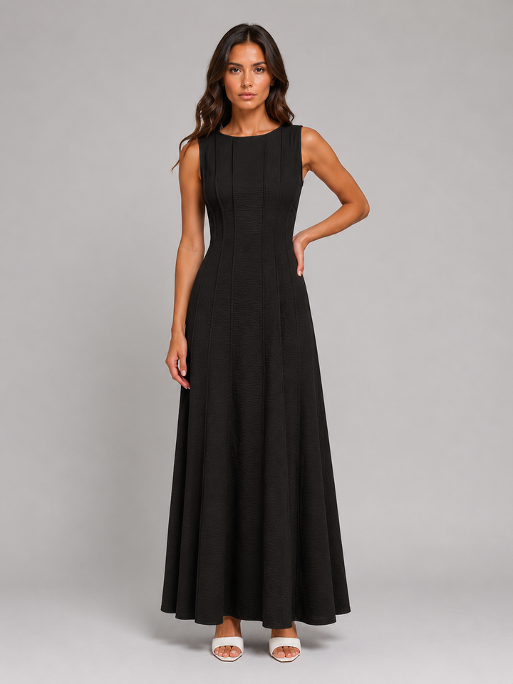 Verity | Ruched Sleeveless Dress with A-Line Fit