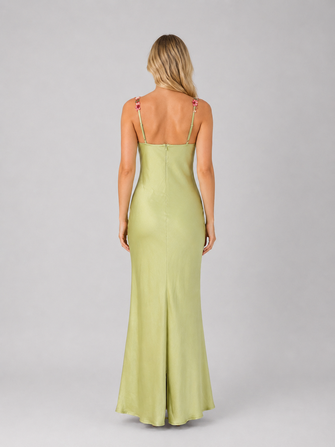 Yvette | Floral Maxi Dress with Embroidered Neckline