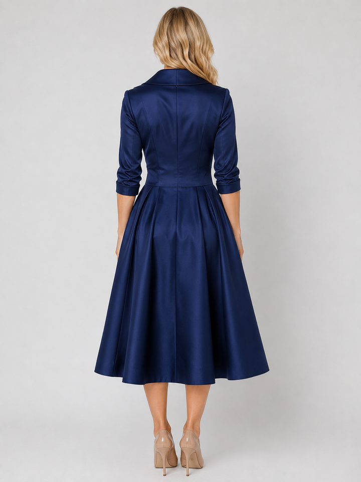 Manon | Pleated Midi Dress with Wrap Front