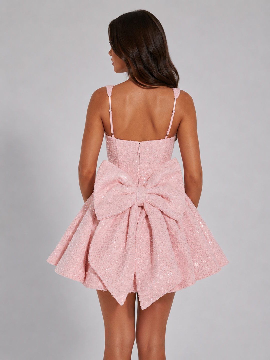 Cecile | Bow Mini Dress with Square Neckline