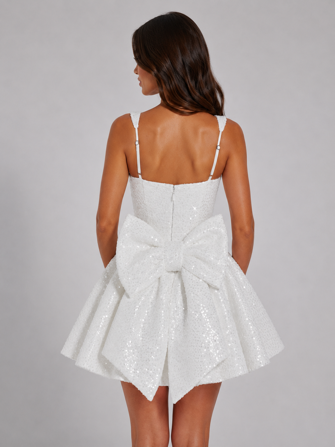 Cecile | Bow Mini Dress with Square Neckline