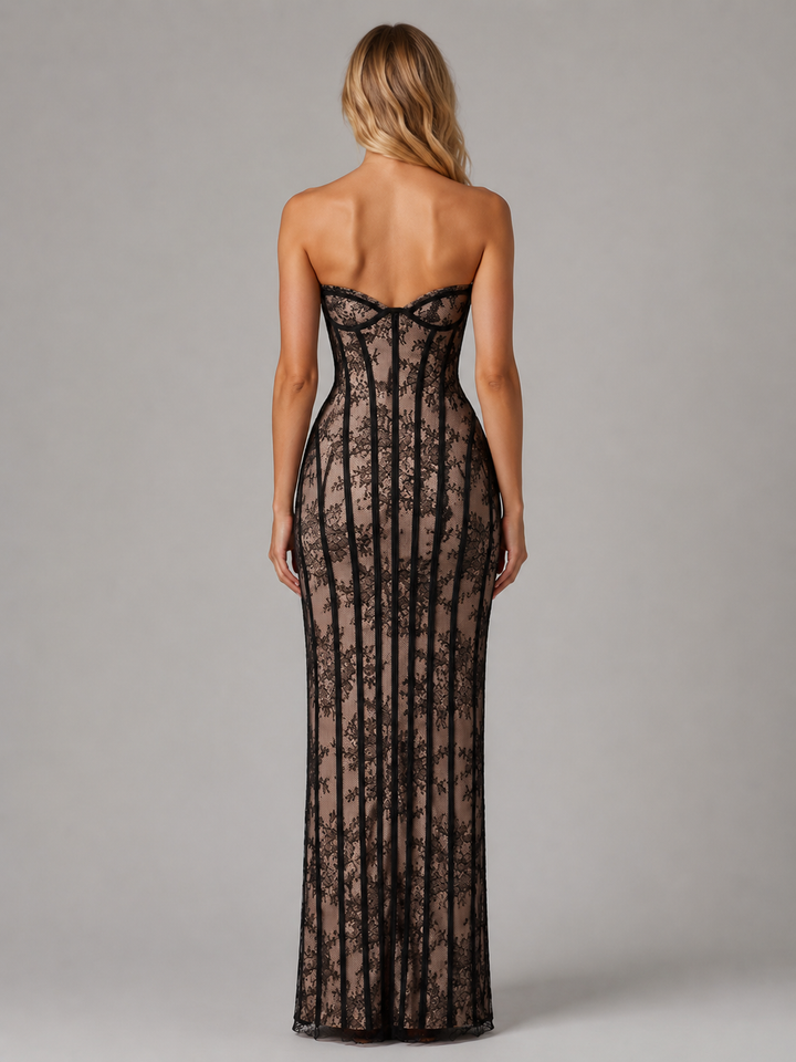 Talia | Lace Corset Dress with Structured Waistline