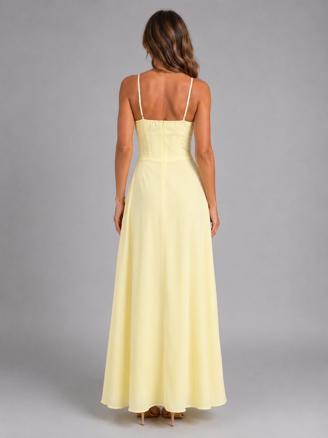 Bellamy | Strappy Wedding Guest Maxi Dress with Fitted Bodice