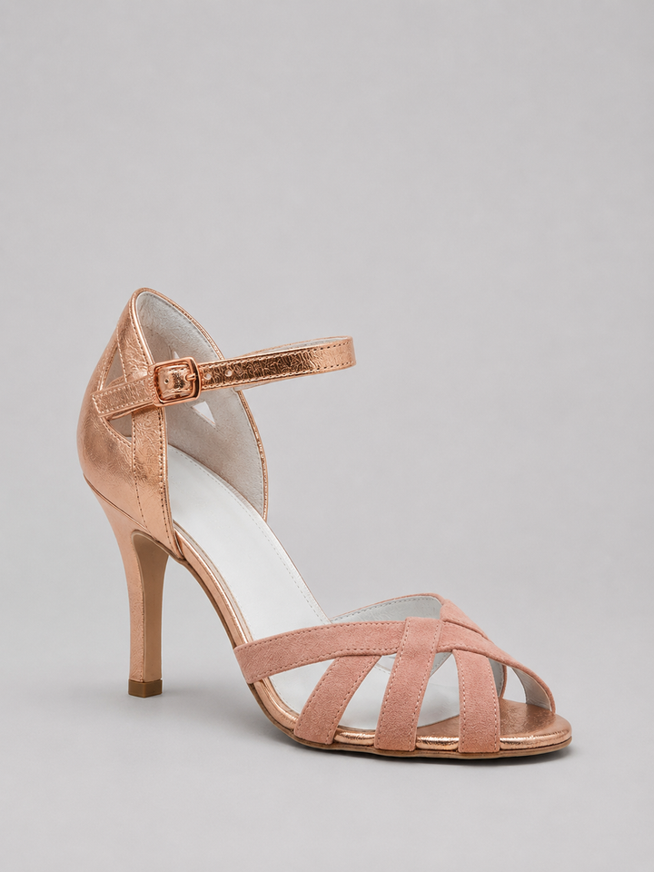 Vanessa | T-Strap Heels with Cushioned Mid Heel