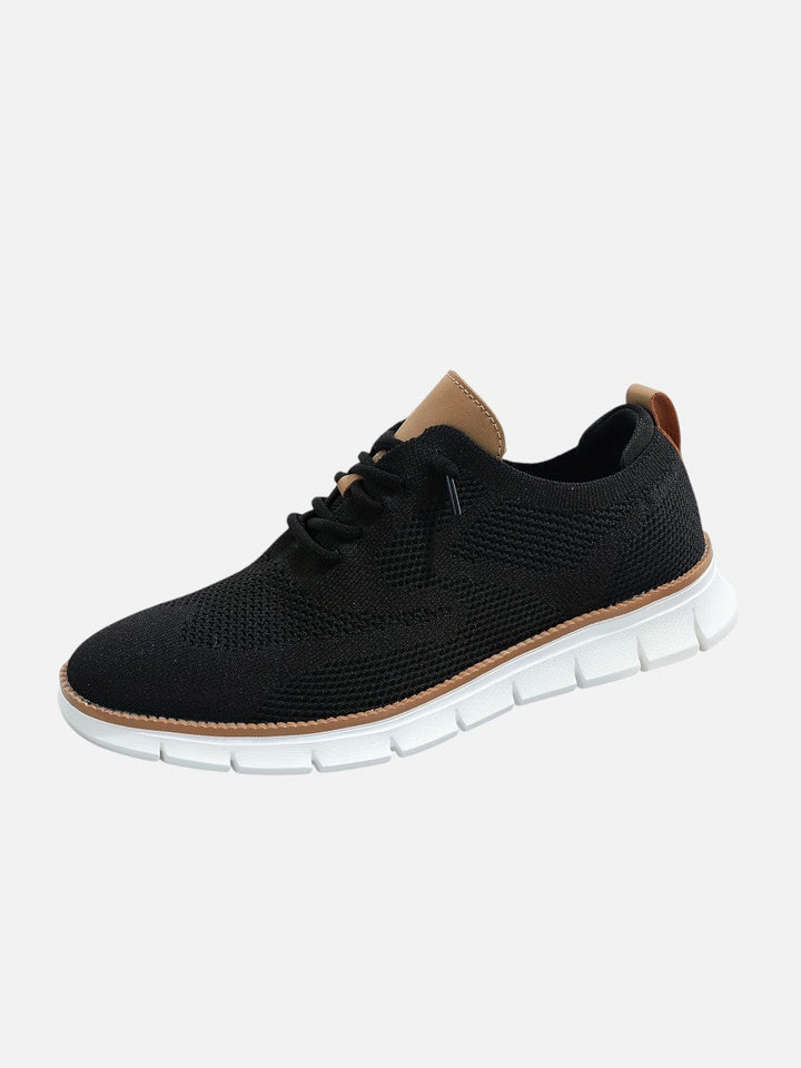 Nolan | White Knit Trainers with Breathable Upper