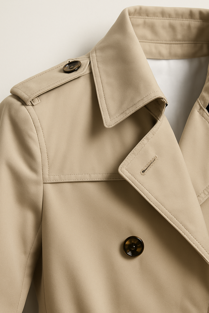 Maxence | Belted Trench Coat with Zipper Pocket