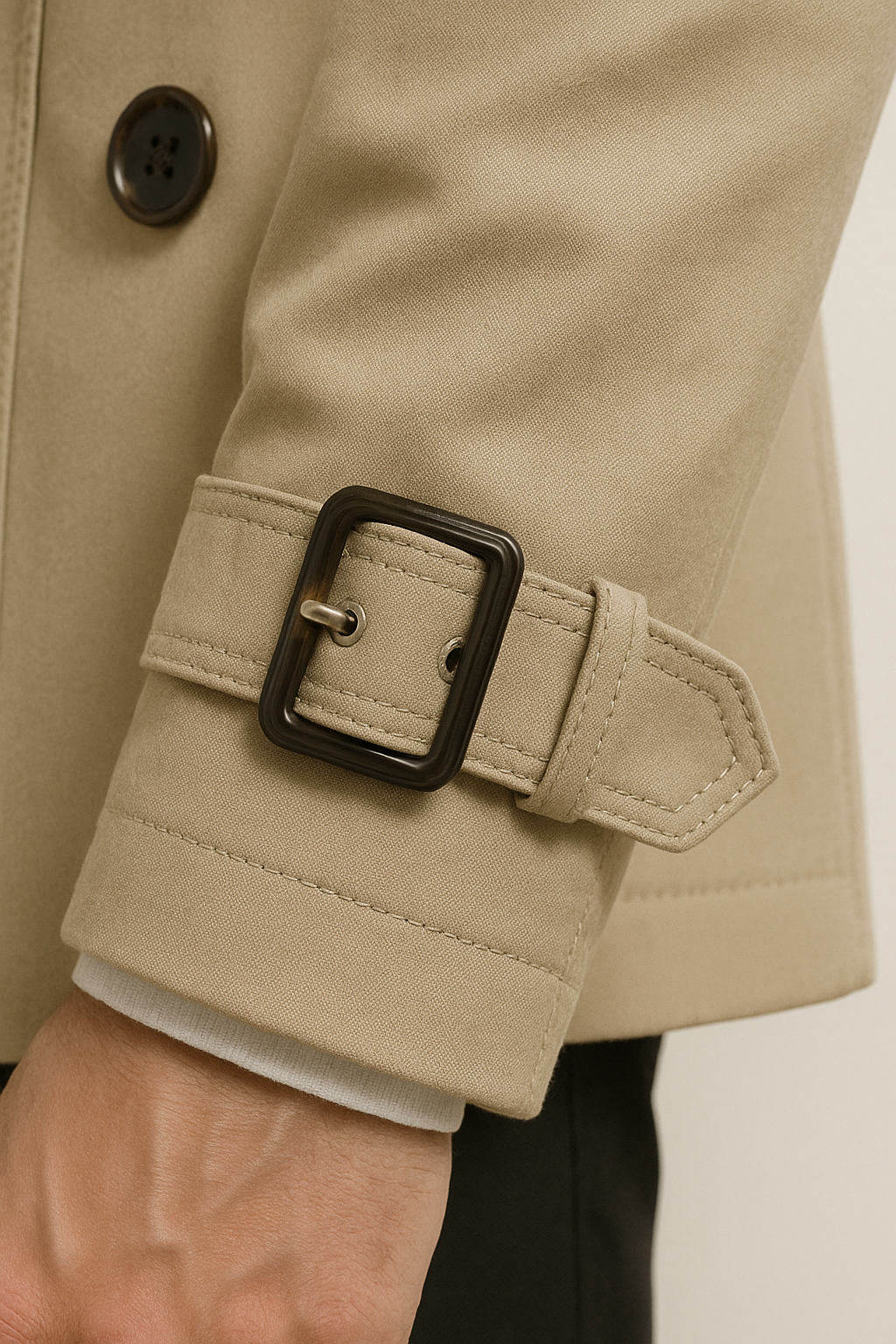 Maxence | Belted Trench Coat with Zipper Pocket