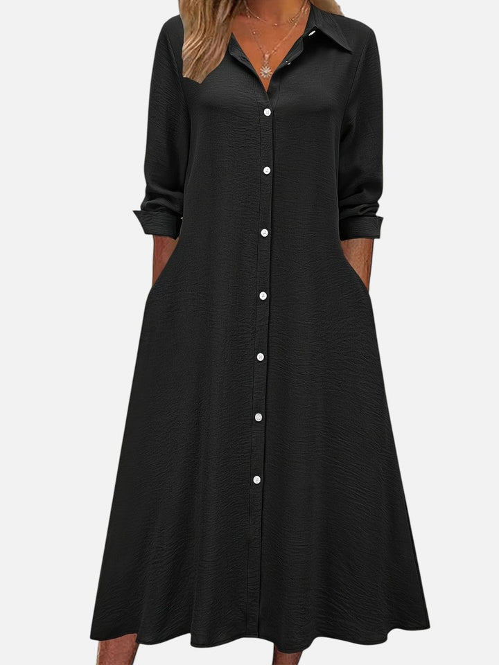 Katarina | Midi Shirt Dress with Button Front