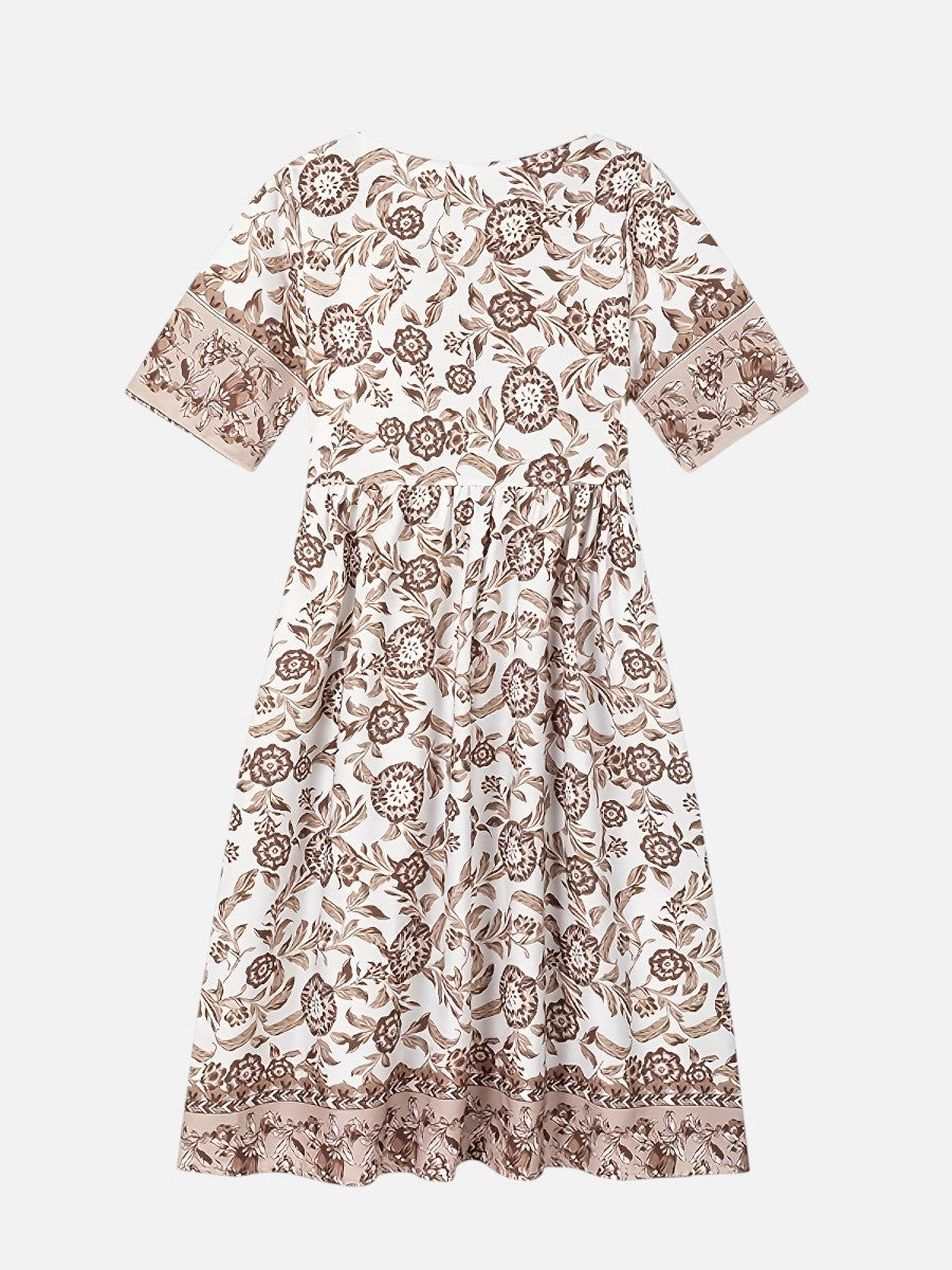 Verity | Floral Midi Dress with Button Front