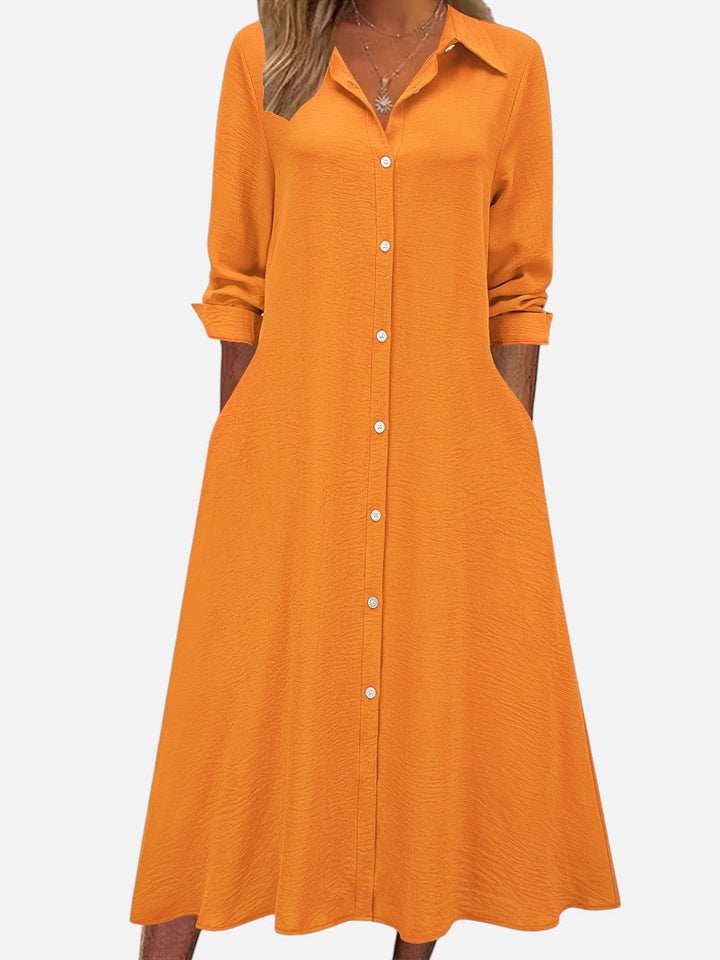Katarina | Midi Shirt Dress with Button Front
