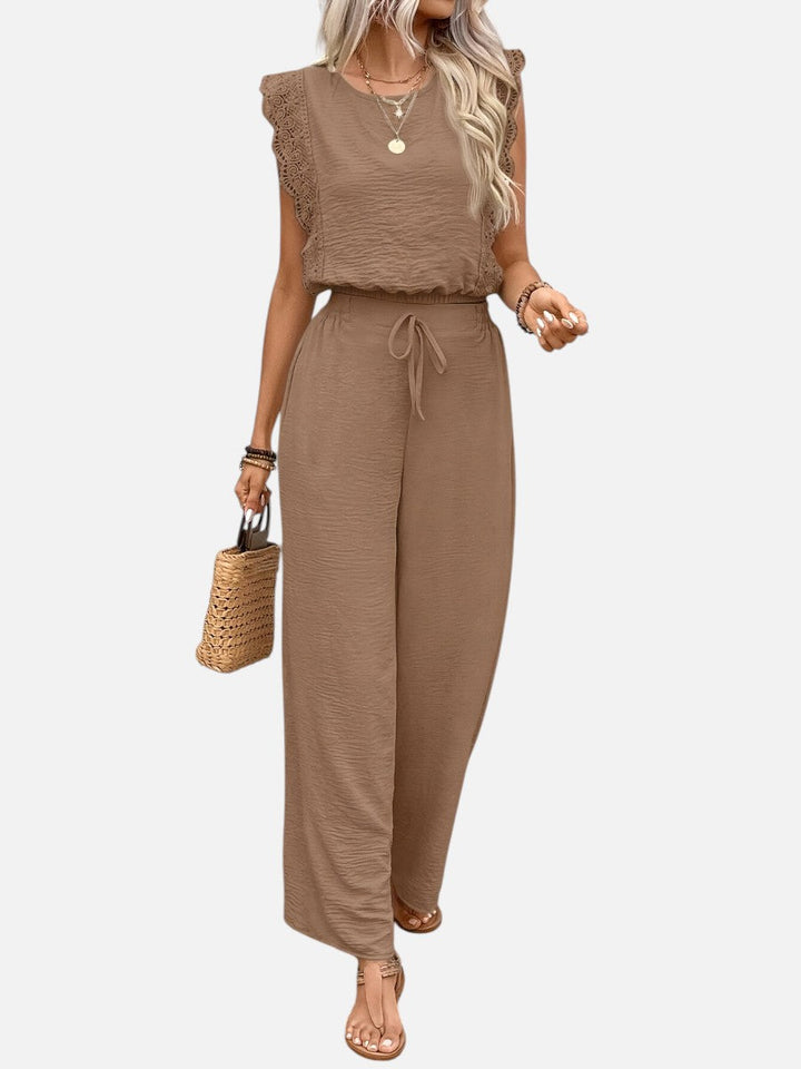 Arabella | Two Piece Outfit Set with Relaxed Top and Wide Leg Pants