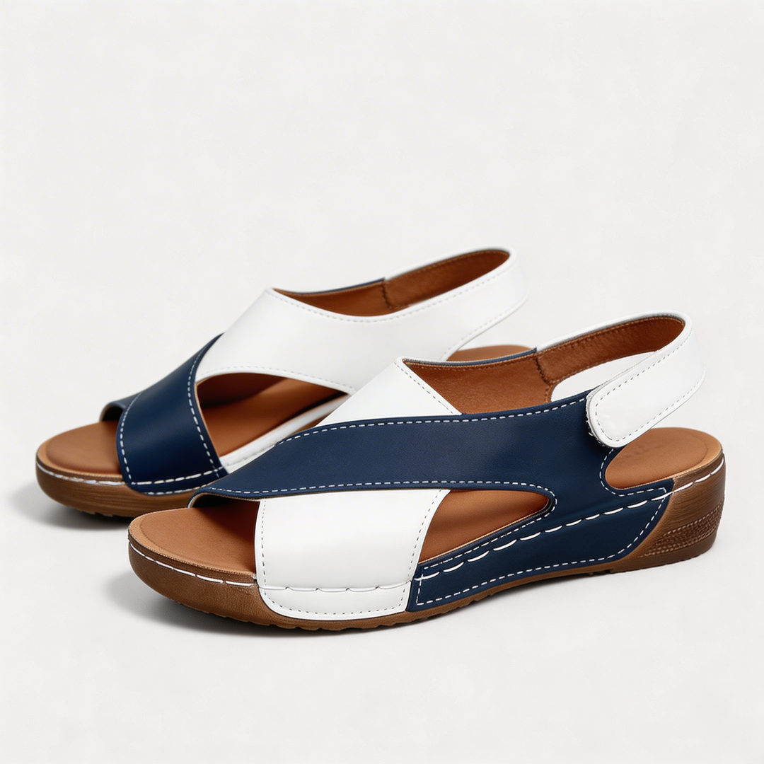 Domitille | Two-Tone Wedges with Open-Toe Fit