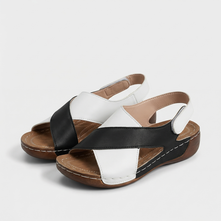 Domitille | Two-Tone Wedges with Open-Toe Fit