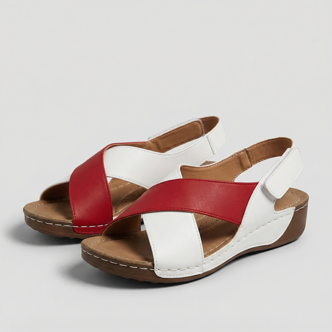 Domitille | Two-Tone Wedges with Open-Toe Fit