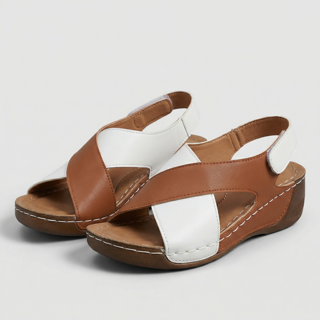 Domitille | Two-Tone Wedges with Open-Toe Fit