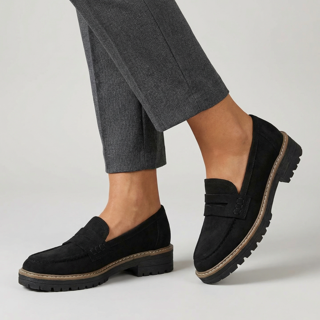 Capucine | Chunky Penny Loafers with Leather Look