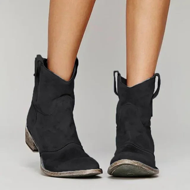 Alma | Western Ankle Boots with Pointed Toe