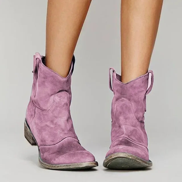 Alma | Western Ankle Boots with Pointed Toe