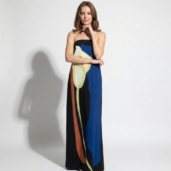 Wilhelmina | Strapless Maxi Dress with Structured Bodice