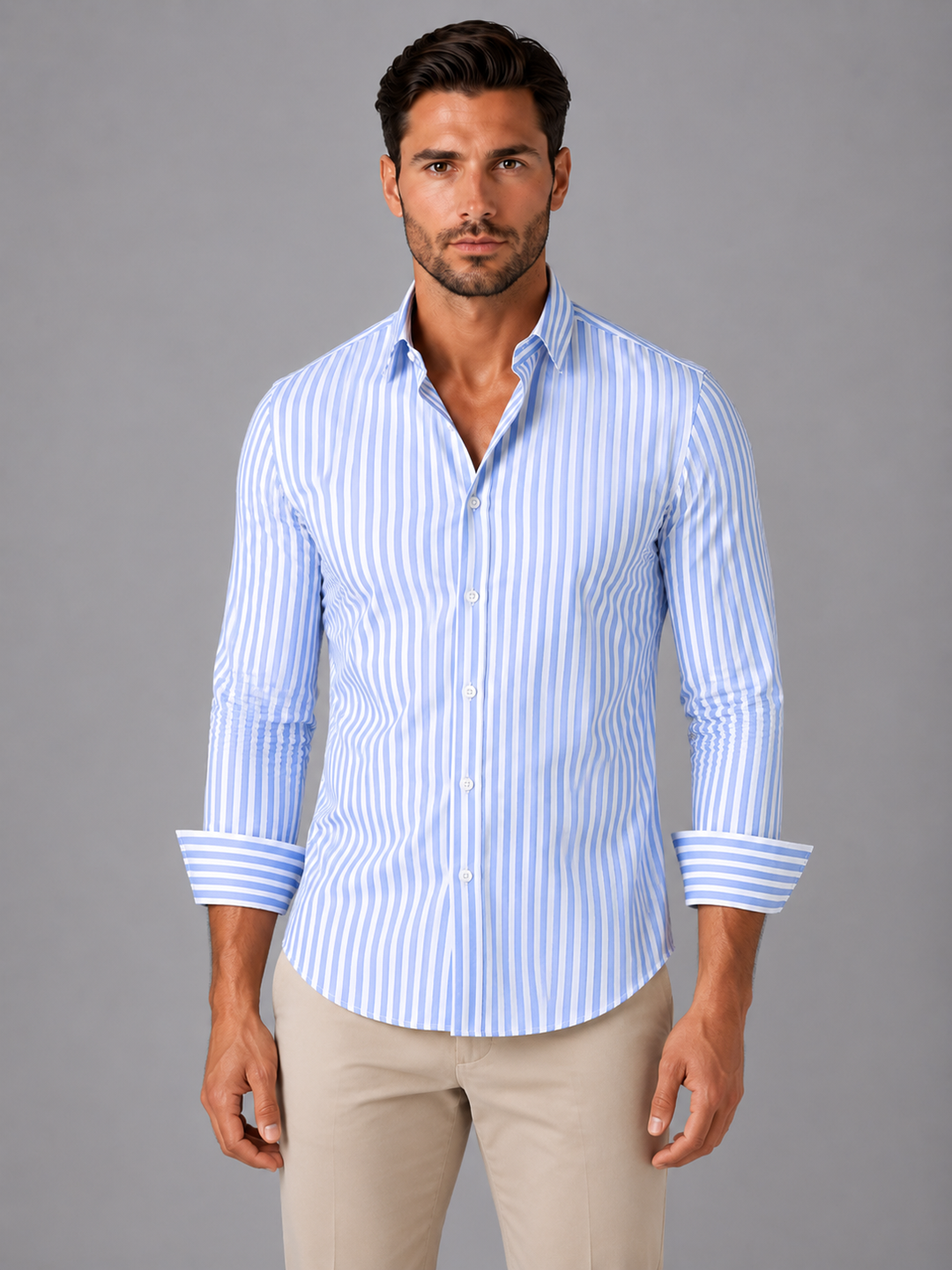 Bennett | Striped Shirt with Structured Collar Finish
