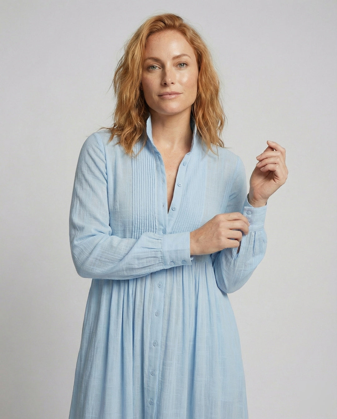 Elodie | Long Sleeve Dress with Gathered Waist - Relaxed Flowy Silhouette