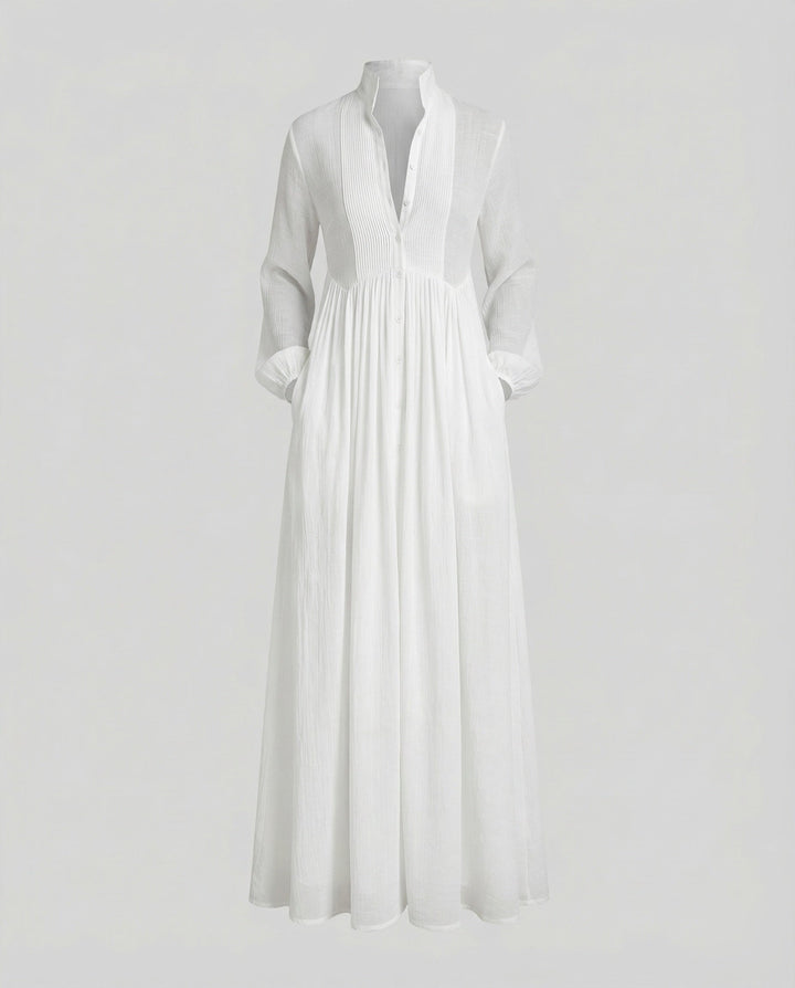 Elodie | Long Sleeve Dress with Gathered Waist - Relaxed Flowy Silhouette