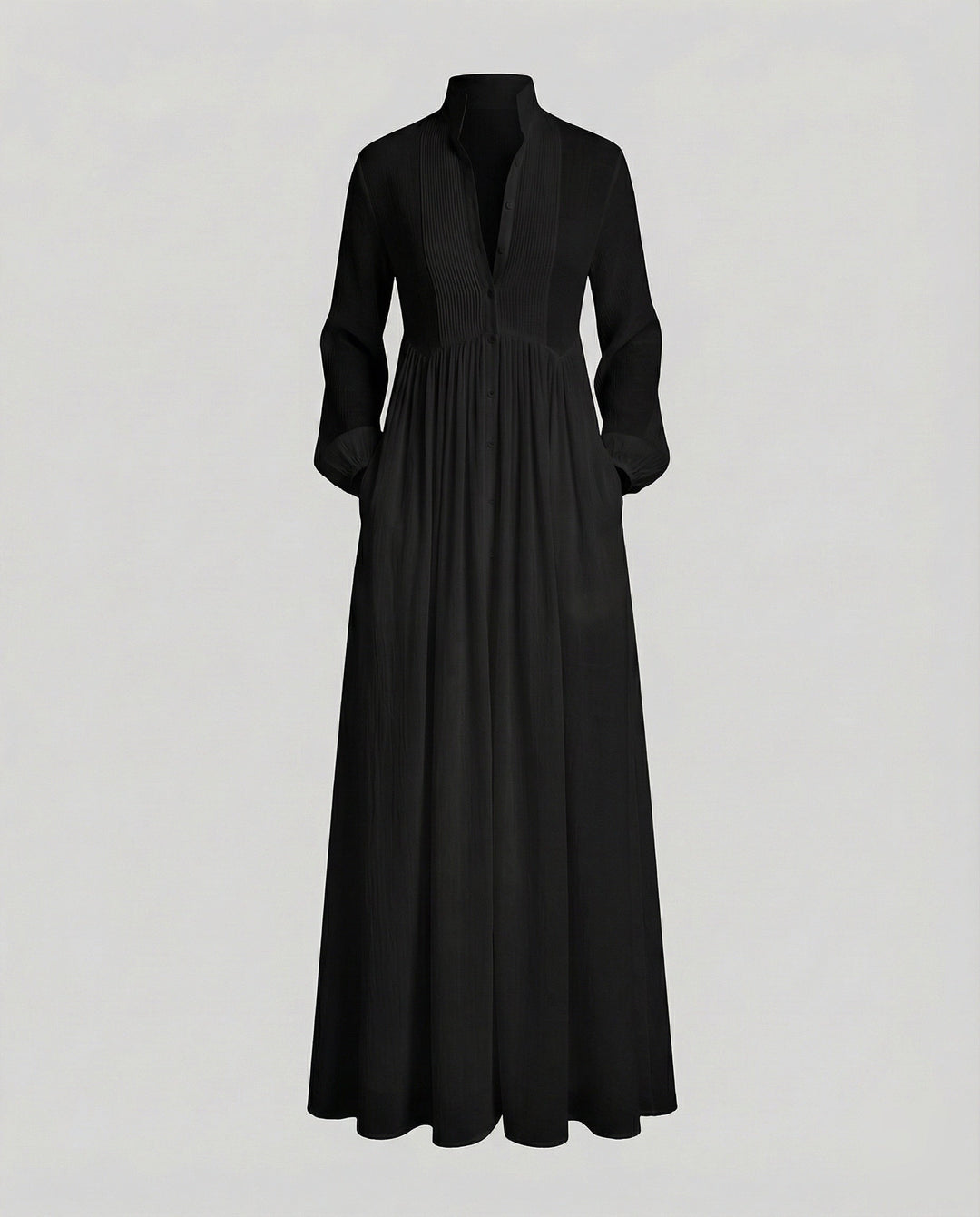 Elodie | Long Sleeve Dress with Gathered Waist - Relaxed Flowy Silhouette