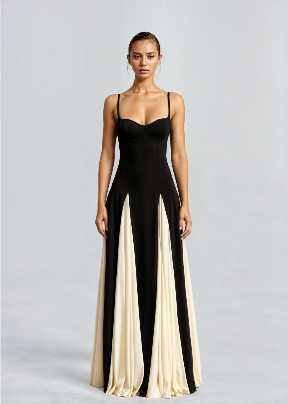 Henrietta | Colour Block Maxi Dress with Straps
