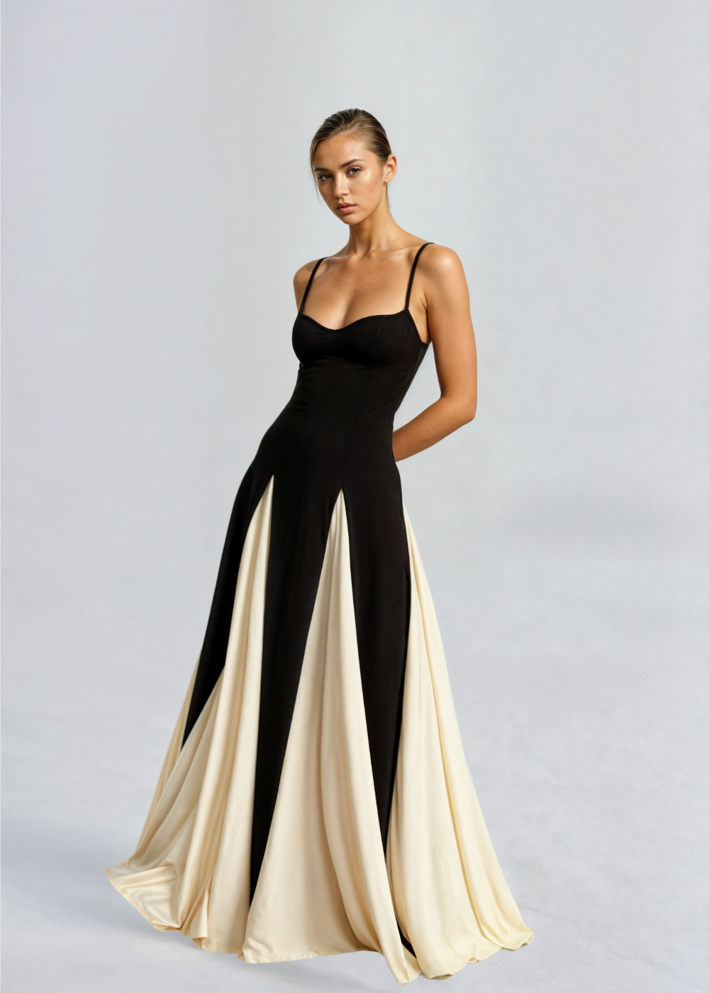 Henrietta | Colour Block Maxi Dress with Straps