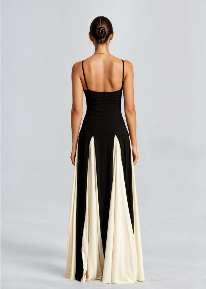 Henrietta | Colour Block Maxi Dress with Straps