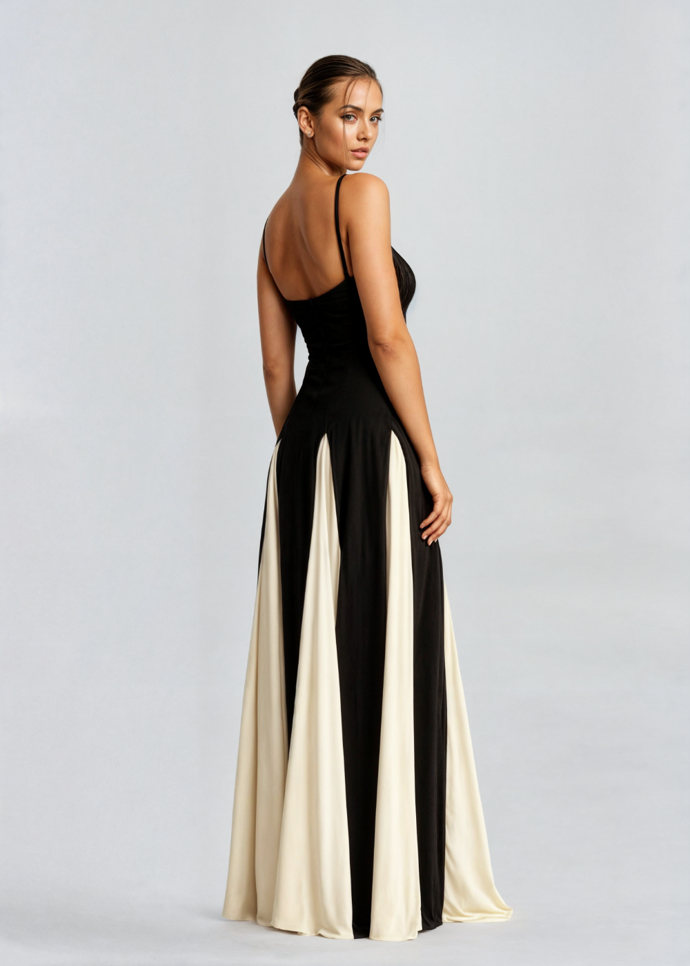 Henrietta | Colour Block Maxi Dress with Straps