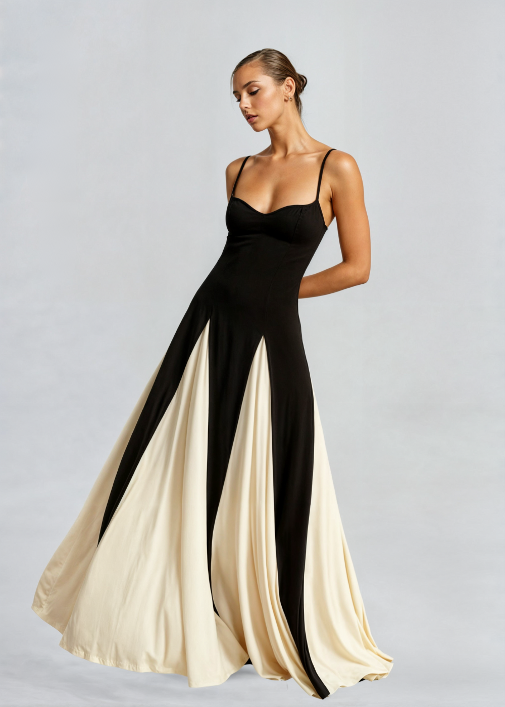 Henrietta | Colour Block Maxi Dress with Straps